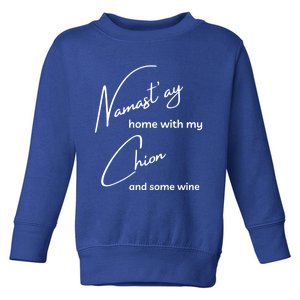 Chion Cool Gift Funny Namastay For Yoga And Dog Lovers Gift Toddler Sweatshirt