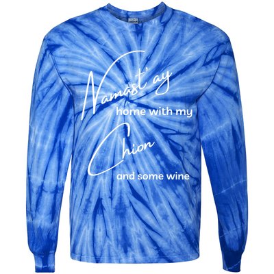 Chion Cool Gift Funny Namastay For Yoga And Dog Lovers Gift Tie-Dye Long Sleeve Shirt