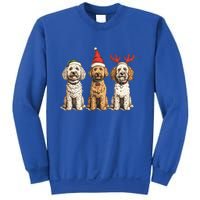 Cute Christmas Goldendoodle Dogs Santa Hat Reindeer Antlers Funny Gift Sweatshirt