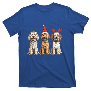 Cute Christmas Goldendoodle Dogs Santa Hat Reindeer Antlers Funny Gift T-Shirt