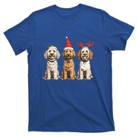 Cute Christmas Goldendoodle Dogs Santa Hat Reindeer Antlers Funny Gift T-Shirt