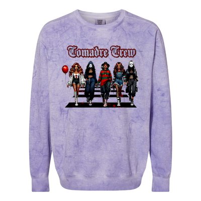 Comadre Crew Girly Horror Movie Character Halloween Colorblast Crewneck Sweatshirt