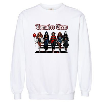 Comadre Crew Girly Horror Movie Character Halloween Garment-Dyed Sweatshirt