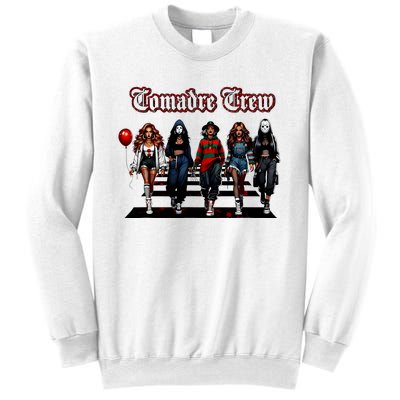 Comadre Crew Girly Horror Movie Character Halloween Sweatshirt