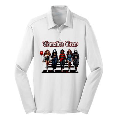 Comadre Crew Girly Horror Movie Character Halloween Silk Touch Performance Long Sleeve Polo