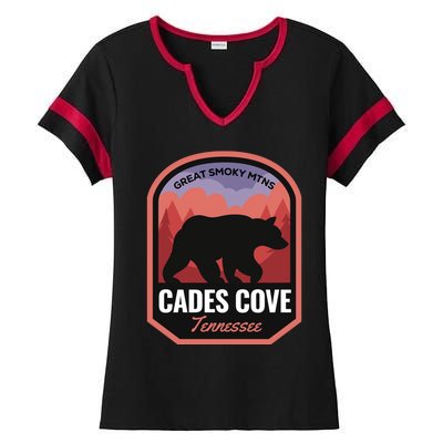 Cades Cove Great Smoky Mtns Tennessee Cute Gift Ladies Halftime Notch Neck Tee