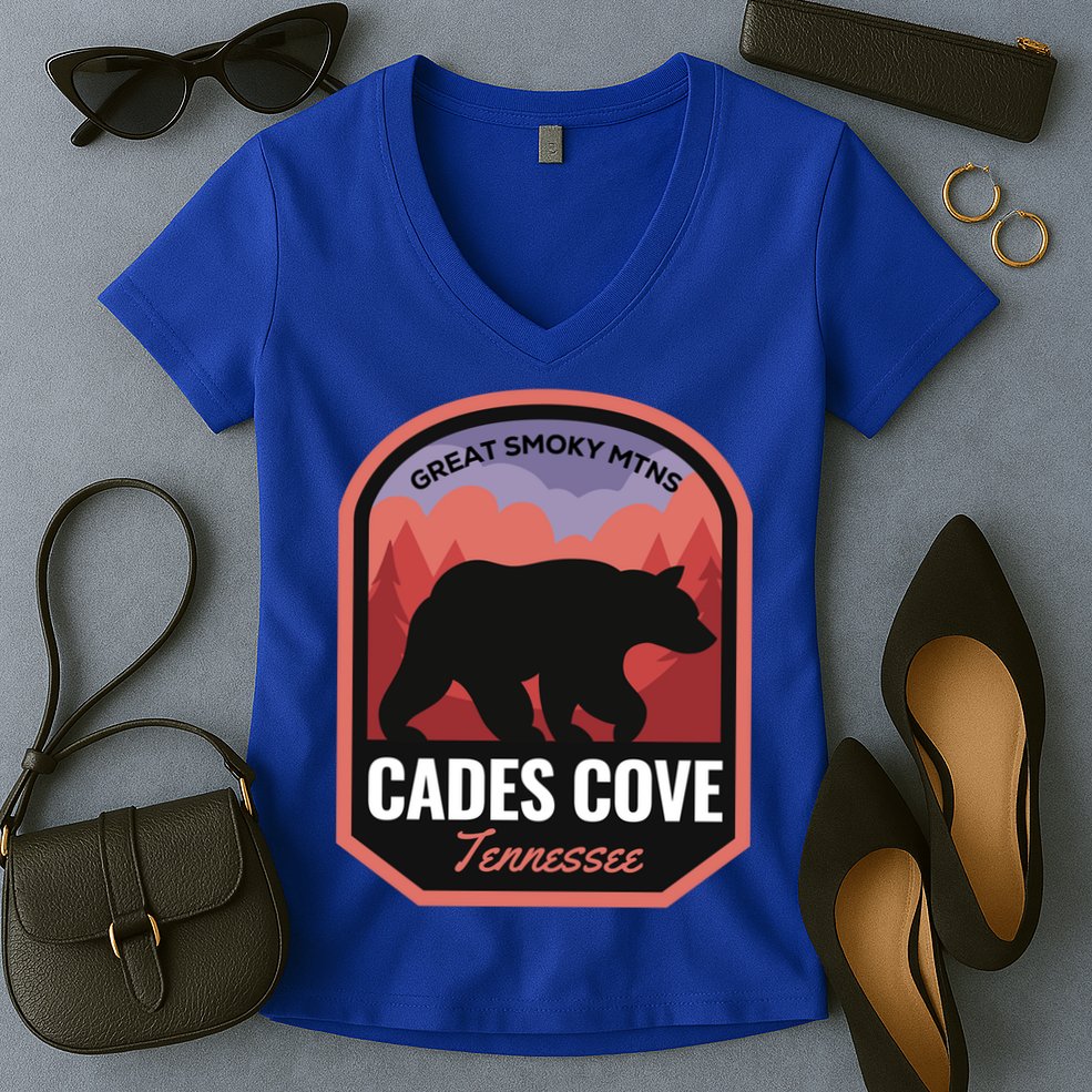 Cades Cove Great Smoky Mtns Tennessee Cute Gift Women's V-Neck T-Shirt
