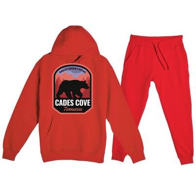 Cades Cove Great Smoky Mtns Tennessee Cute Gift Premium Hooded Sweatsuit Set