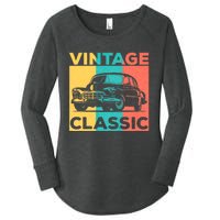 Classic Car Gift Vintage Car Enthusiast Women's Perfect Tri Tunic Long Sleeve Shirt