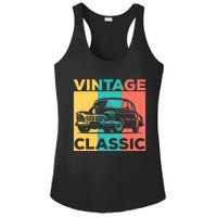 Classic Car Gift Vintage Car Enthusiast Ladies PosiCharge Competitor Racerback Tank