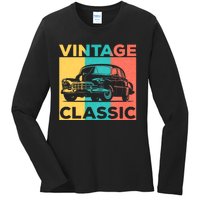 Classic Car Gift Vintage Car Enthusiast Ladies Long Sleeve Shirt