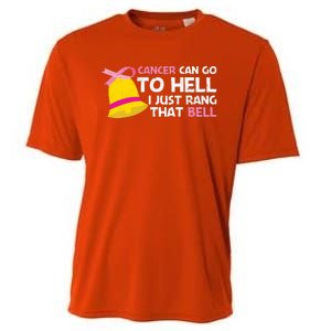 Cancer Can Go To Hell I Just Rang That Bell Breast Caner Cooling Performance Crew T-Shirt