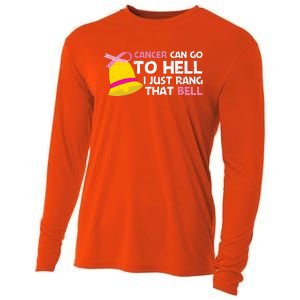 Cancer Can Go To Hell I Just Rang That Bell Breast Caner Cooling Performance Long Sleeve Crew