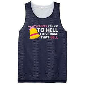 Cancer Can Go To Hell I Just Rang That Bell Breast Caner Mesh Reversible Basketball Jersey Tank