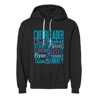 Cute Cheerleader Gift Blue Cheer Moves Cheerleading Coach Garment-Dyed Fleece Hoodie