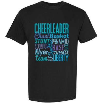 Cute Cheerleader Gift Blue Cheer Moves Cheerleading Coach Garment-Dyed Heavyweight T-Shirt