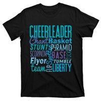 Cute Cheerleader Gift Blue Cheer Moves Cheerleading Coach T-Shirt