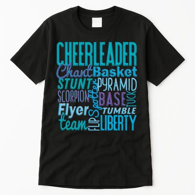 Cute Cheerleader Gift Blue Cheer Moves Cheerleading Coach Tall T-Shirt