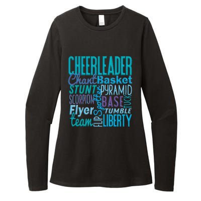 Cute Cheerleader Gift Blue Cheer Moves Cheerleading Coach Womens CVC Long Sleeve Shirt