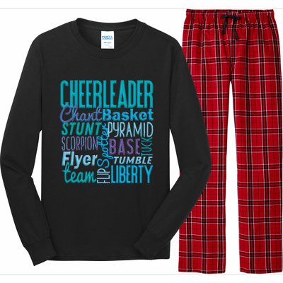 Cute Cheerleader Gift Blue Cheer Moves Cheerleading Coach Long Sleeve Pajama Set