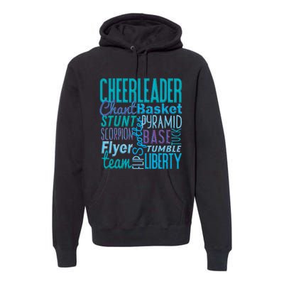 Cute Cheerleader Gift Blue Cheer Moves Cheerleading Coach Premium Hoodie