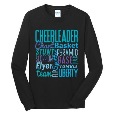 Cute Cheerleader Gift Blue Cheer Moves Cheerleading Coach Tall Long Sleeve T-Shirt