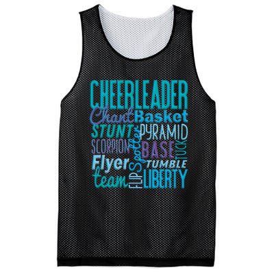 Cute Cheerleader Gift Blue Cheer Moves Cheerleading Coach Mesh Reversible Basketball Jersey Tank