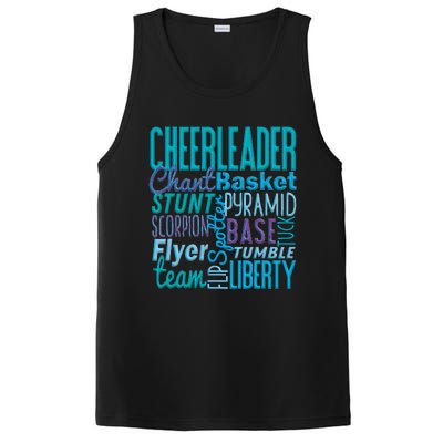 Cute Cheerleader Gift Blue Cheer Moves Cheerleading Coach PosiCharge Competitor Tank