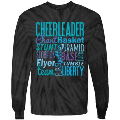 Cute Cheerleader Gift Blue Cheer Moves Cheerleading Coach Tie-Dye Long Sleeve Shirt