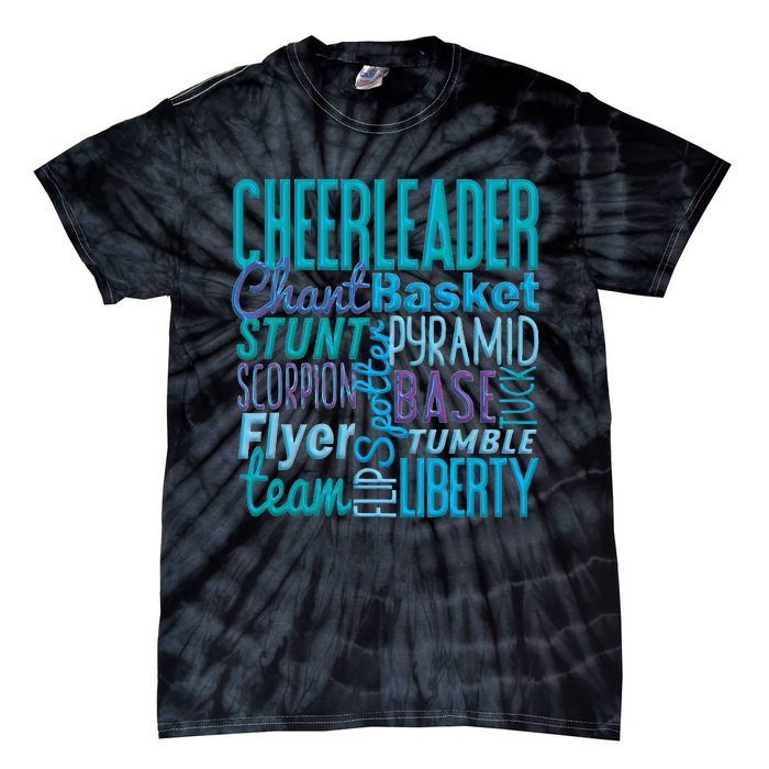 Cute Cheerleader Gift Blue Cheer Moves Cheerleading Coach Tie-Dye T-Shirt