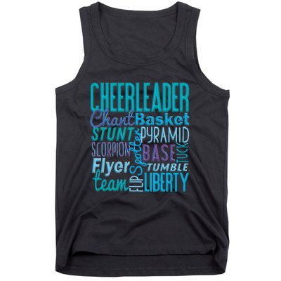 Cute Cheerleader Gift Blue Cheer Moves Cheerleading Coach Tank Top