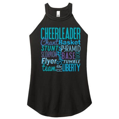 Cute Cheerleader Gift Blue Cheer Moves Cheerleading Coach Women’s Perfect Tri Rocker Tank