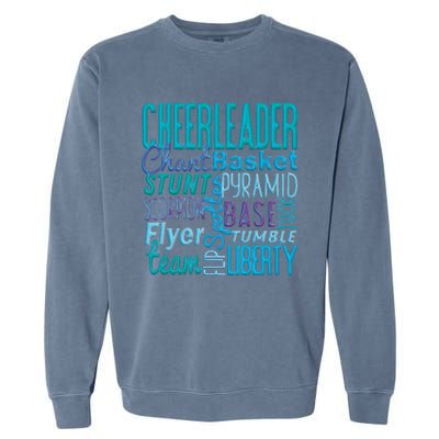 Cute Cheerleader Gift Blue Cheer Moves Cheerleading Coach Garment-Dyed Sweatshirt