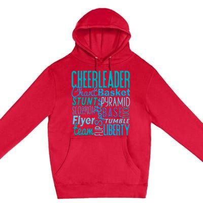 Cute Cheerleader Gift Blue Cheer Moves Cheerleading Coach Premium Pullover Hoodie