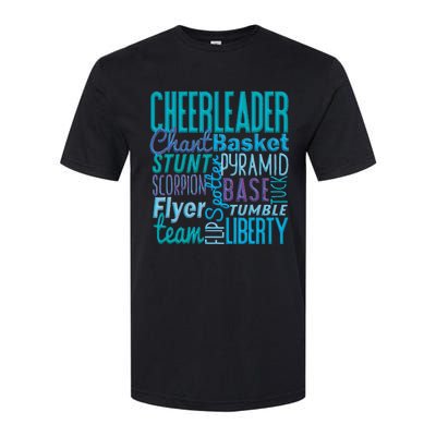 Cute Cheerleader Gift Blue Cheer Moves Cheerleading Coach Softstyle CVC T-Shirt