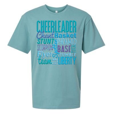 Cute Cheerleader Gift Blue Cheer Moves Cheerleading Coach Sueded Cloud Jersey T-Shirt