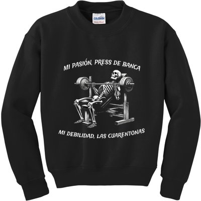 Calacas Chidas Gym Mexican Sayings Funny Sarcasm Slang Kids Sweatshirt