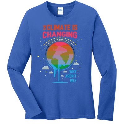 Climate Change Global Warming Awareness Earth Day Gift Ladies Long Sleeve Shirt