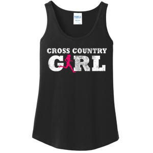 Cross Country Girl Runner Silhouette Gift  Sport  Ladies Essential Tank