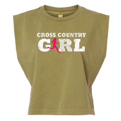 Cross Country Girl Runner Silhouette Gift  Sport  Garment-Dyed Women's Muscle Tee