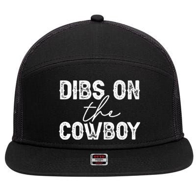 Cowgirl Country Girl Dibs On The Cowboy Rodeo Horse Southern 7 Panel Mesh Trucker Snapback Hat