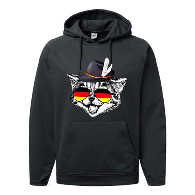 Cute Cat German Flag Oktoberfest Pride Germany Festival Performance Fleece Hoodie