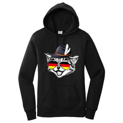 Cute Cat German Flag Oktoberfest Pride Germany Festival Women's Pullover Hoodie