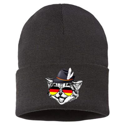 Cute Cat German Flag Oktoberfest Pride Germany Festival Sustainable Knit Beanie