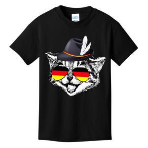 Cute Cat German Flag Oktoberfest Pride Germany Festival Kids T-Shirt