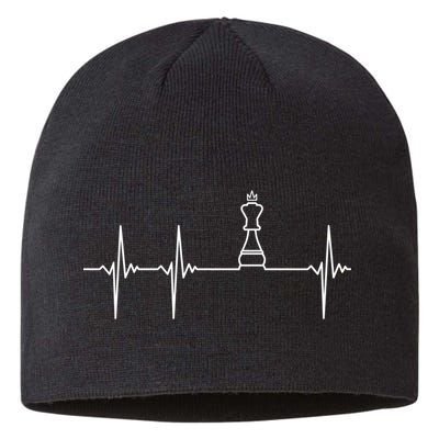 Chess Cool Gift Heartbeat King Piece Gift Chess Players Lovers Sustainable Beanie
