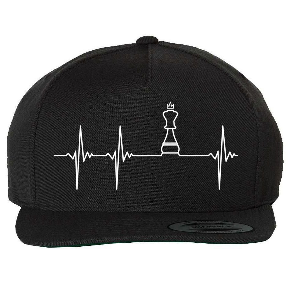 Chess Cool Gift Heartbeat King Piece Gift Chess Players Lovers Wool Snapback Cap