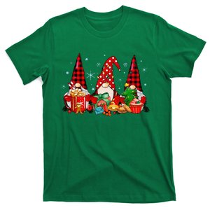 Christmas Cute Gnomes Red Plaid Gnomes Xmas Family T-Shirt