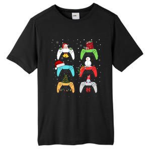 Christmas Controllers Gaming Video Game Santa Claus Gift Tall Fusion ChromaSoft Performance T-Shirt