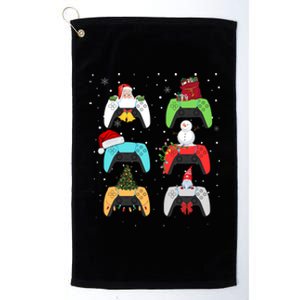 Christmas Controllers Gaming Video Game Santa Claus Gift Platinum Collection Golf Towel